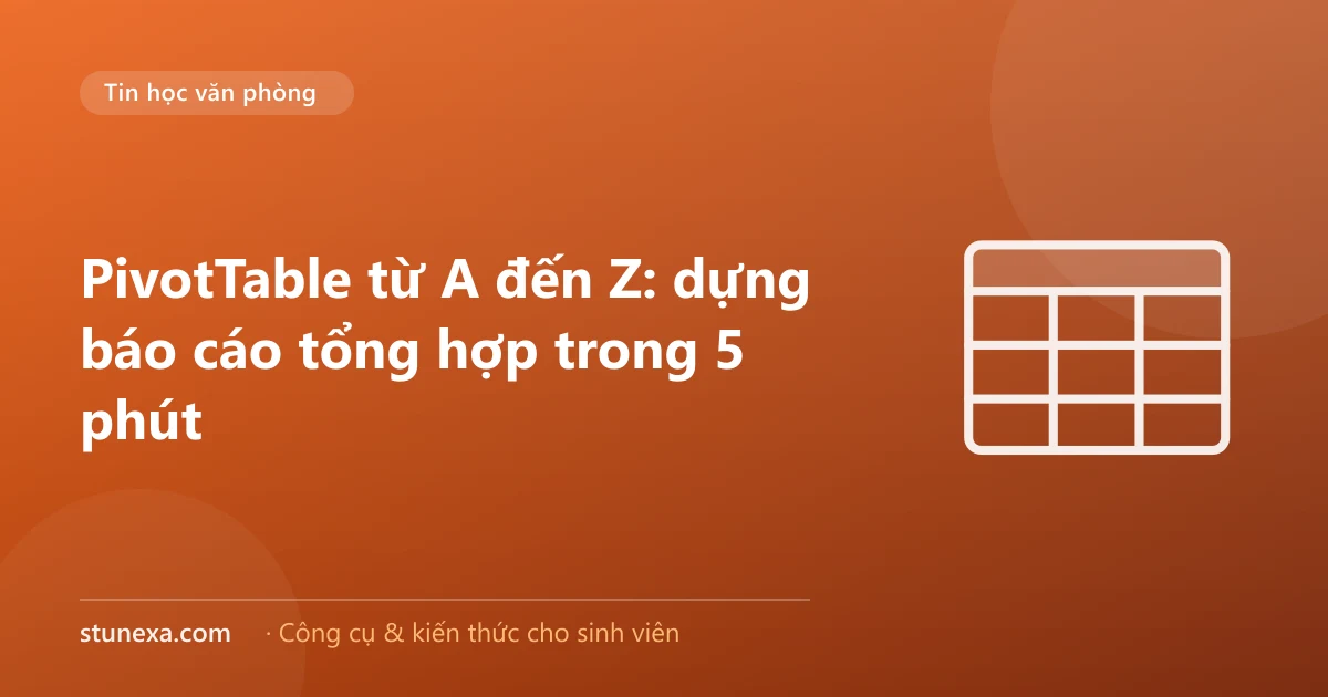 PivotTable từ A đến Z: dựng báo cáo tổng hợp trong 5 phút