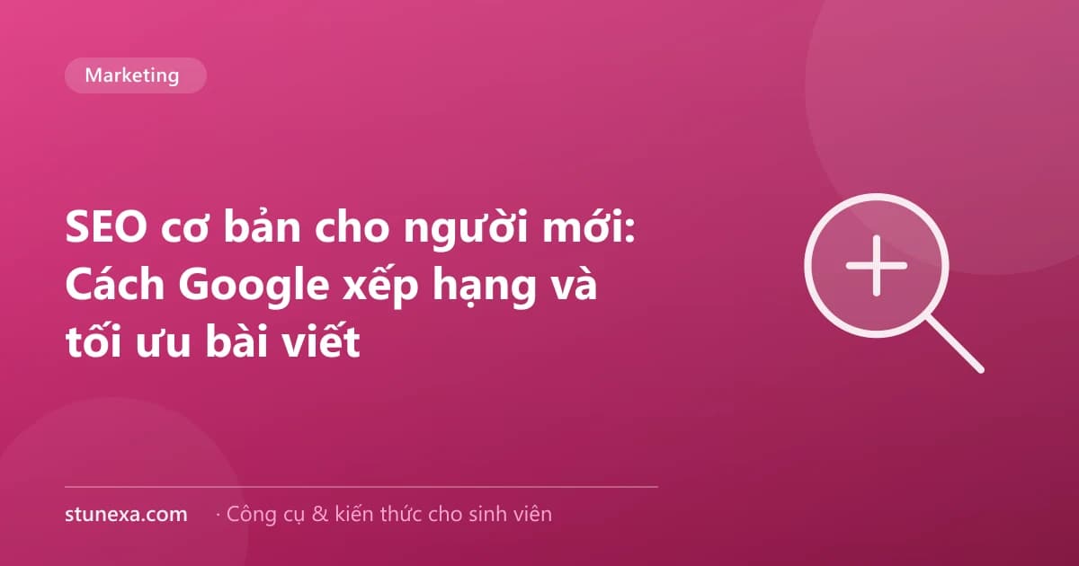 SEO cơ bản cho người mới: Cách Google xếp hạng và tối ưu bài viết