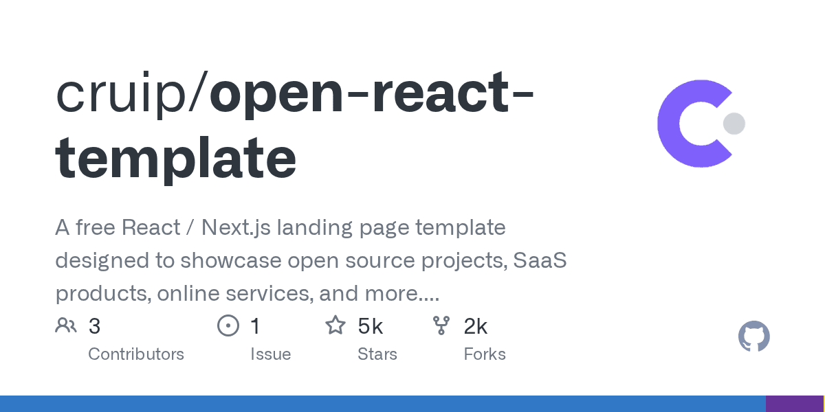 Open — React / Next.js Landing Template