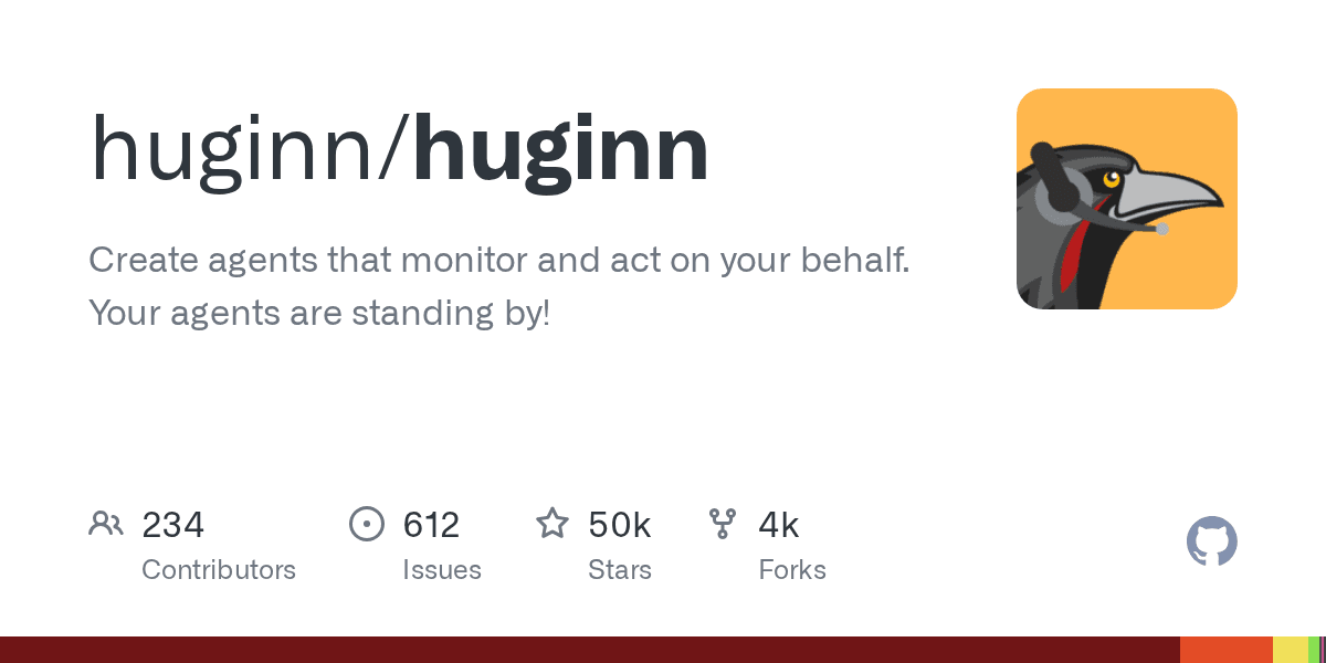 Huginn — Tác nhân tự động theo dõi & hành động